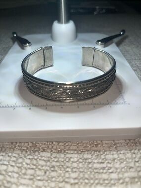 Silver-Tone Celtic Knot Adjustable Cuff Bracelet